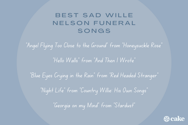 Best Willie Nelson Songs to play at a funeral